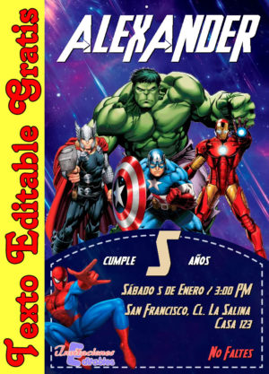 Invitación de Avengers para editar