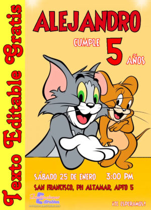 Invitación de Tom y Jerry para editar