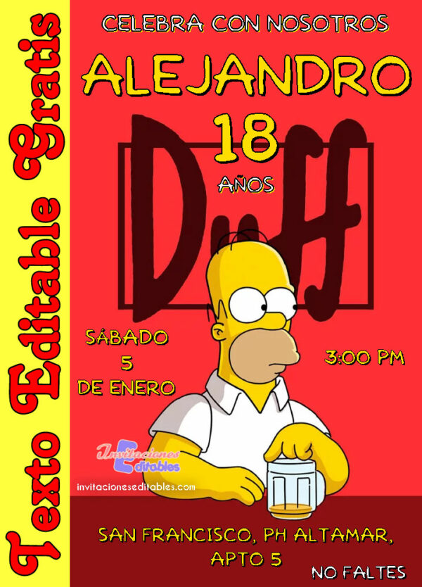 Invitación de Homero Simpson para editar